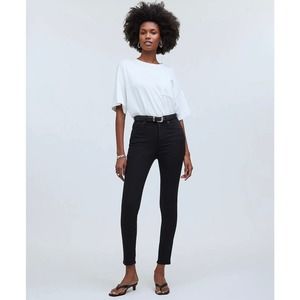 NEW MADEWELL Black Frost 10" High-Rise Skinny Jeans NWT Size 32T